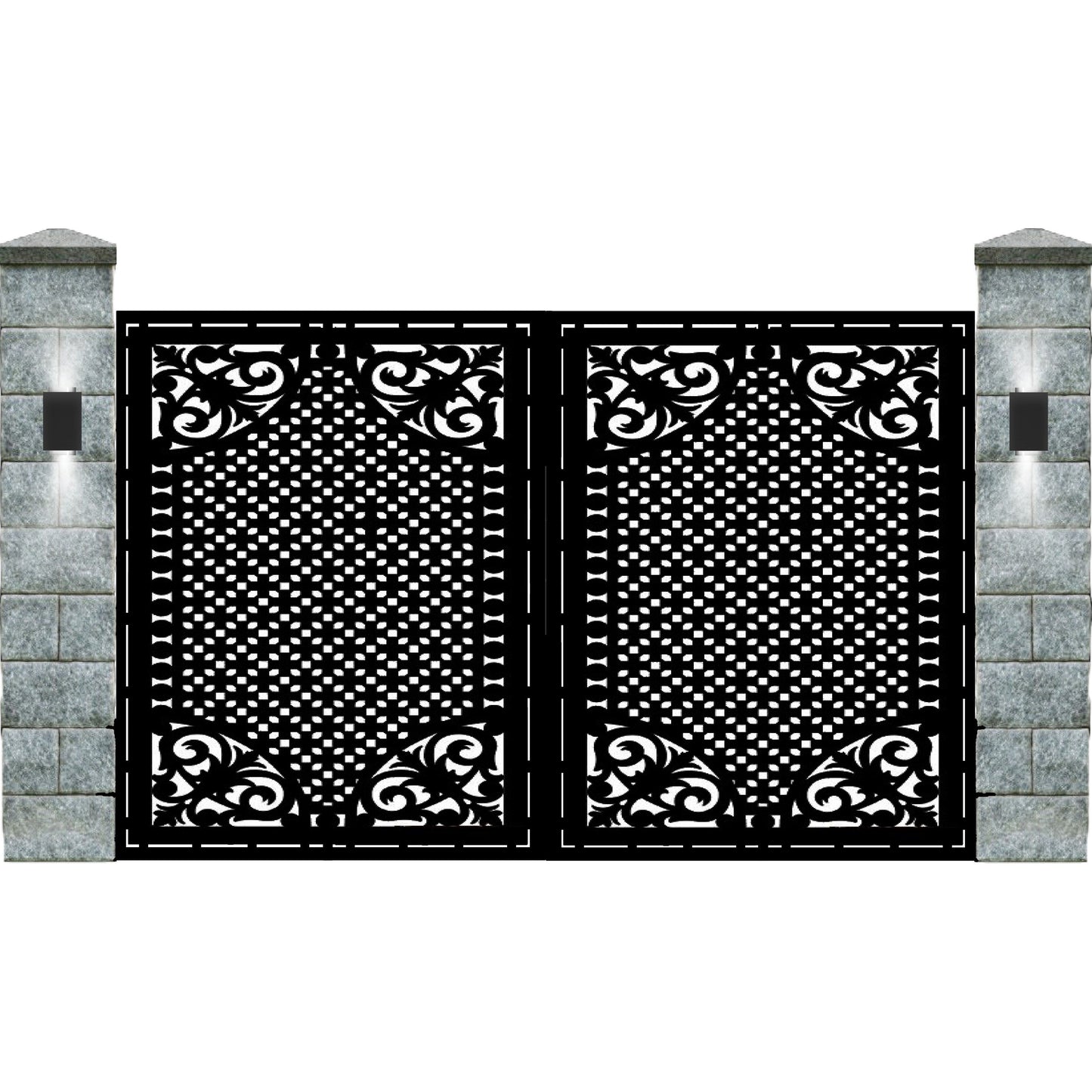 Poarta auto mica decupata cu laser, tabla 3mm, 3000x2000 mm-Model:076