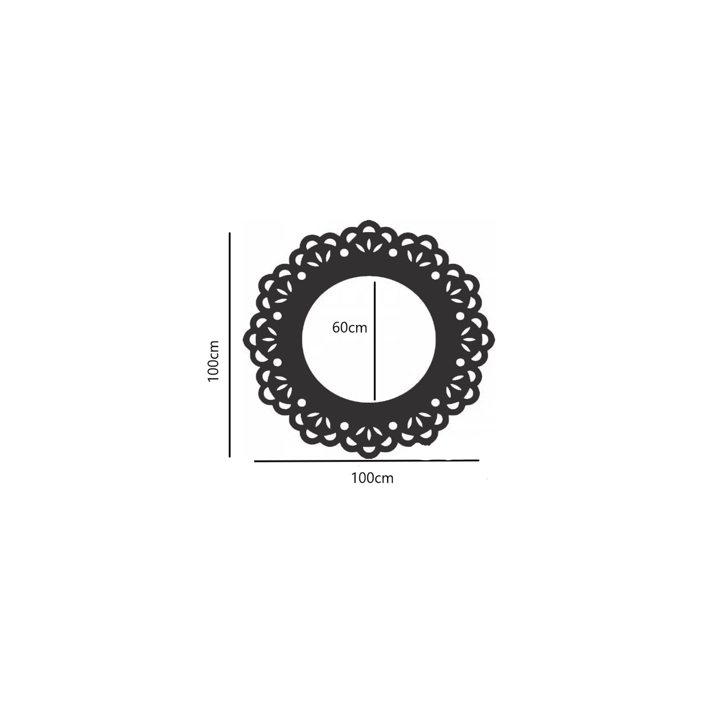Oglindă de perete circulară-100 cm