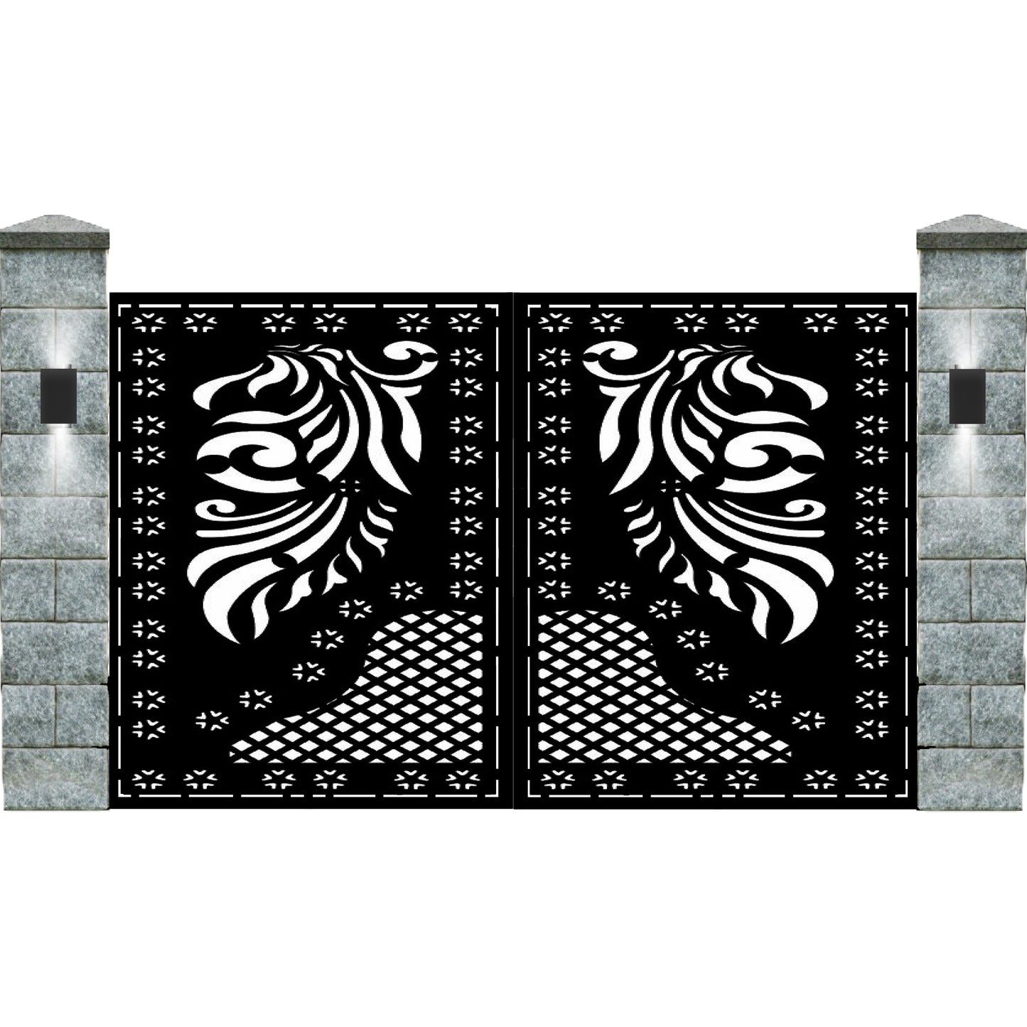 Poarta auto mica decupata cu laser, tabla 3mm, 3000x2000 mm-Model:069