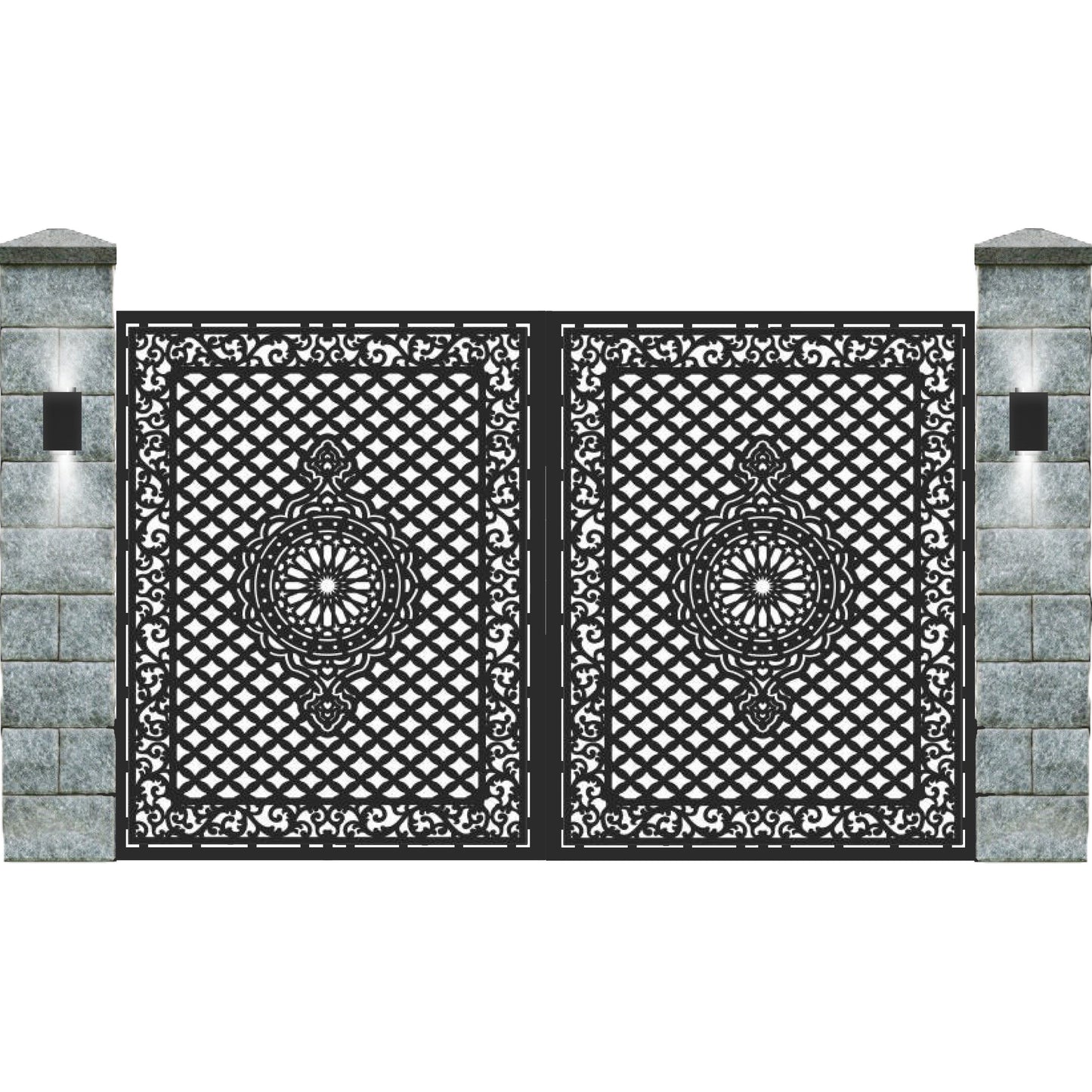 Poarta auto mica decupata cu laser, tabla 3mm, 3000x2000 mm-Model:075