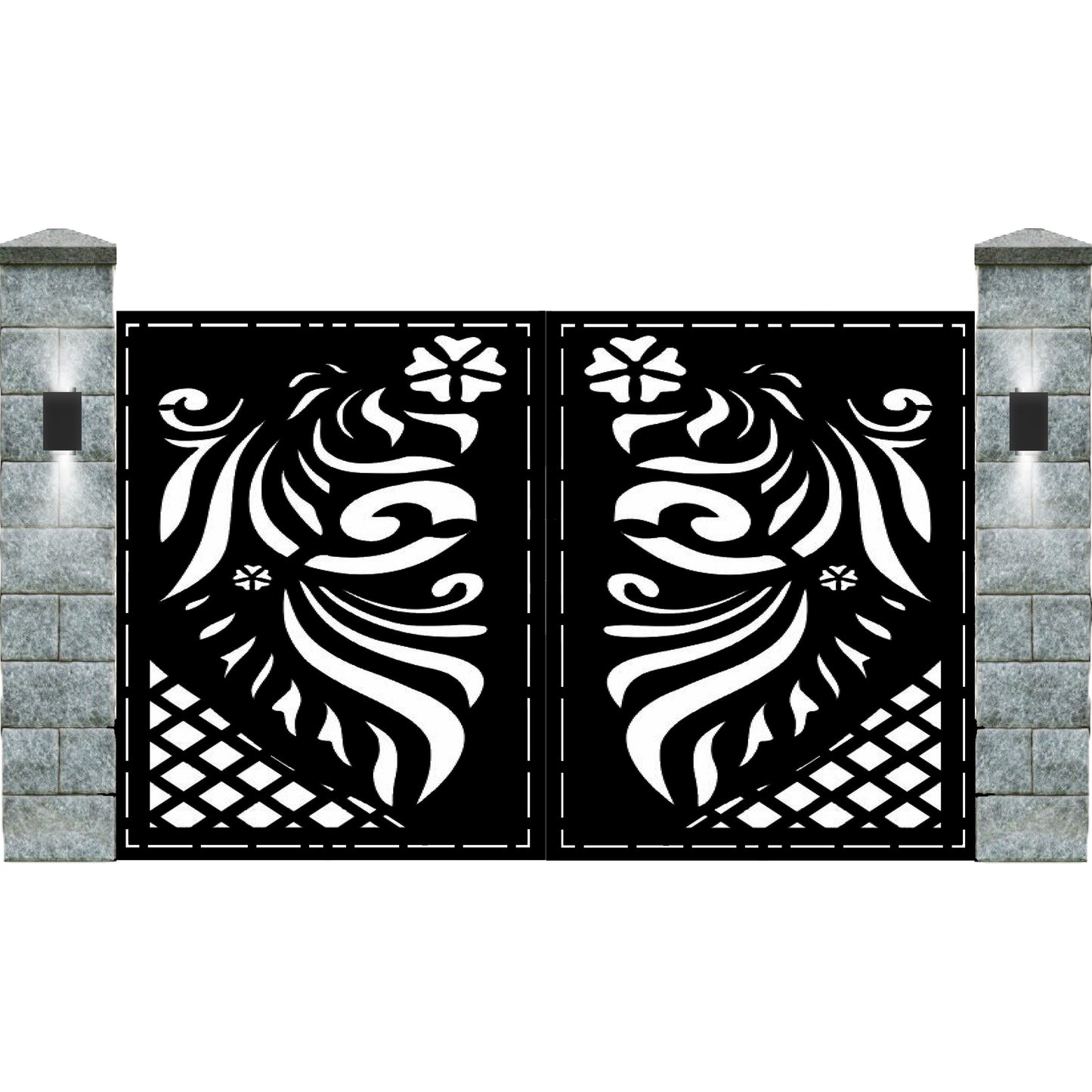 Poarta auto mica decupata cu laser, tabla 3mm, 3000x2000 mm-Model:068