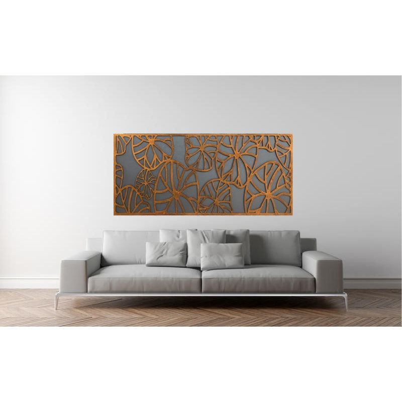 Tablou/Panou decorative din lemn- lotus leaf
