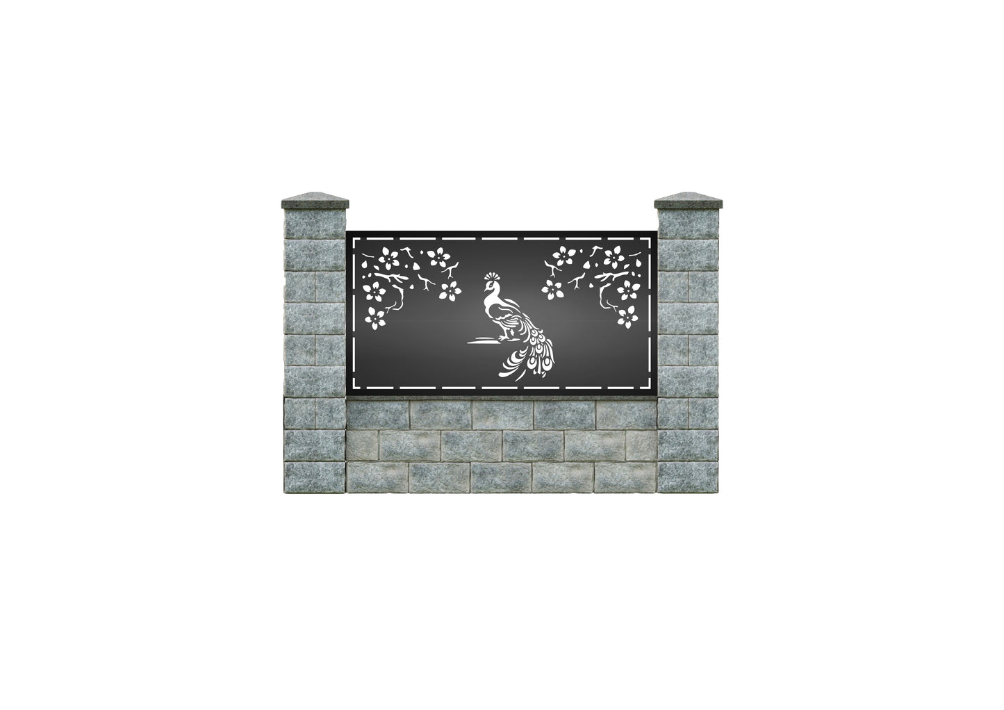 Panou decorativ metalic Kashab Model 049 pentru garduri și balustrade, debitare laser de precizie.