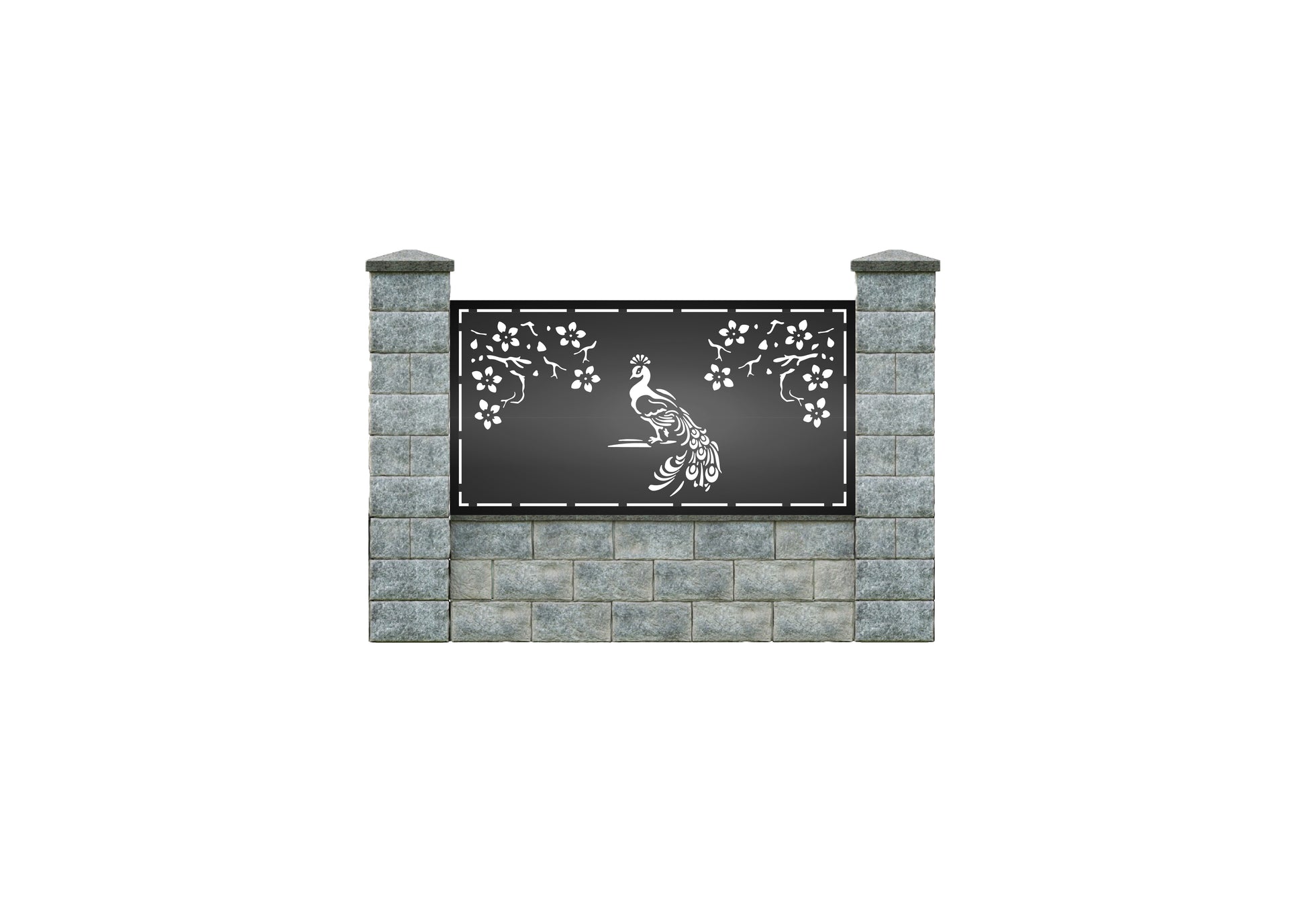Panou decorativ metalic Kashab Model 049 pentru garduri și balustrade, debitare laser de precizie.