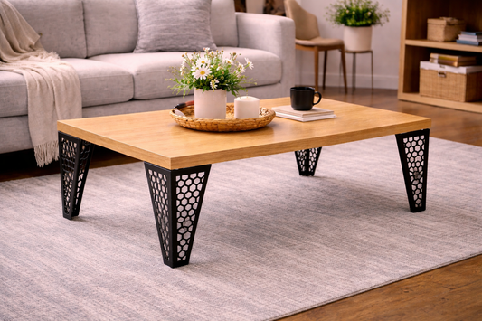 Măsuţă de cafea din lemn si metal