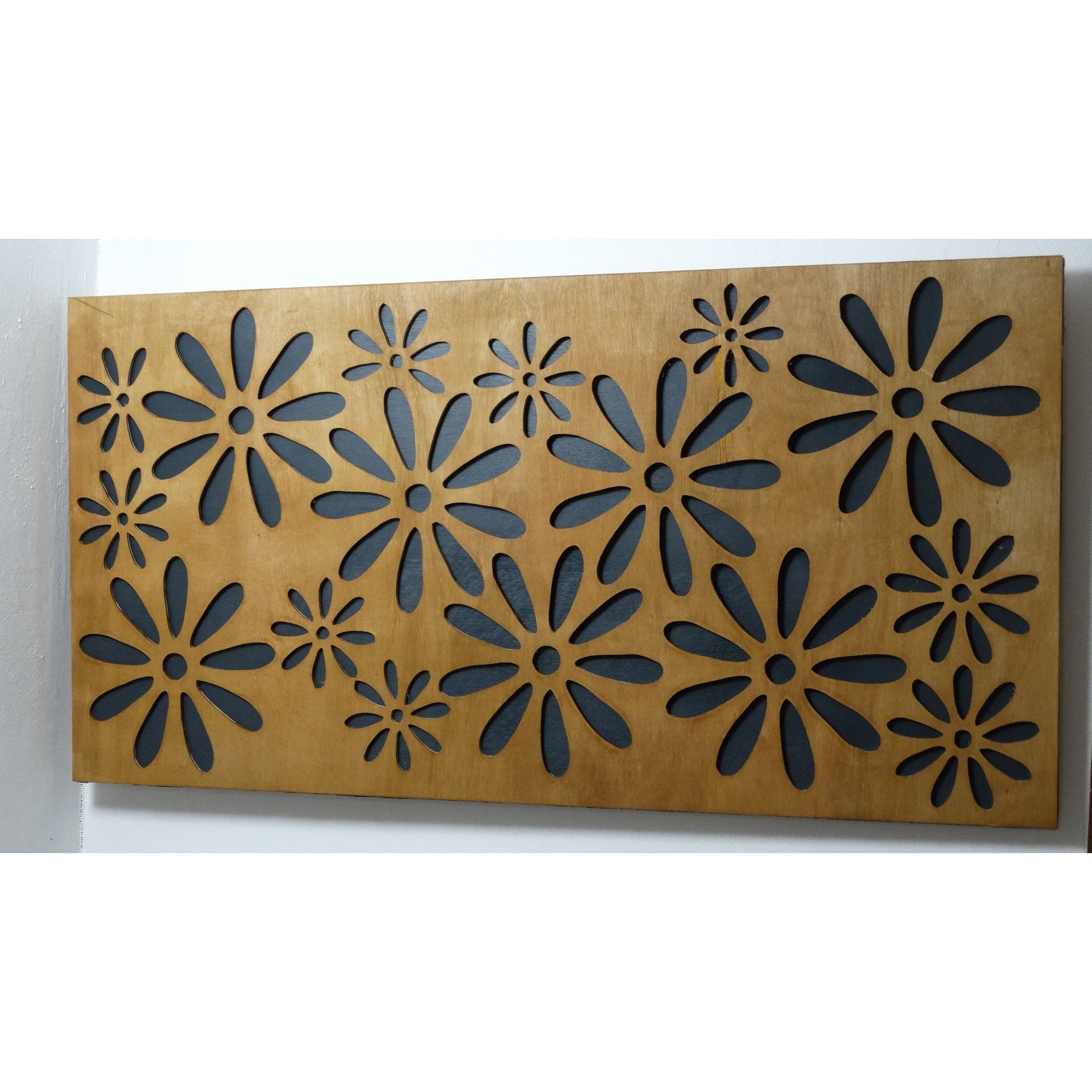 Tablou / panou decorative din lemn 120x60 cm-Daisies