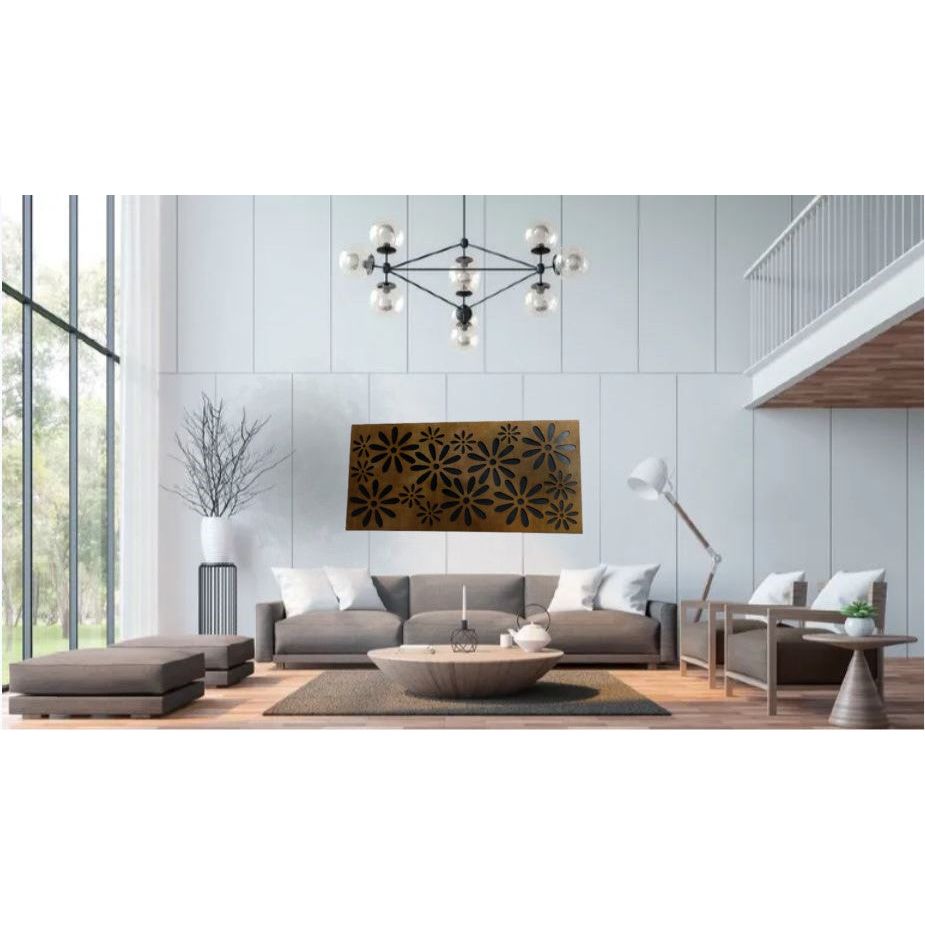 Tablou / panou decorative din lemn 120x60 cm-Daisies
